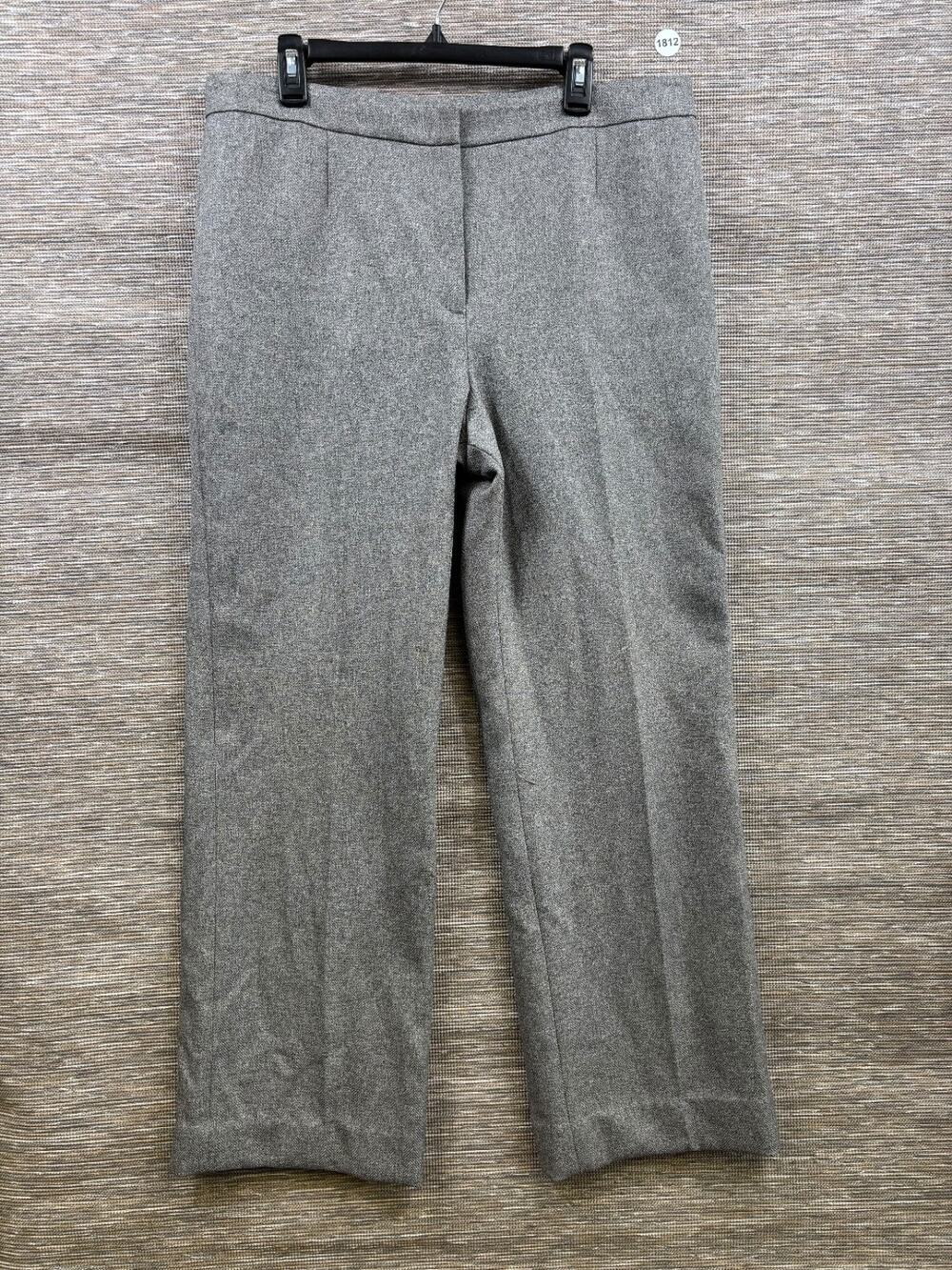 Le Suit Micro-Check Suit Dress Pants Womens Size 14 Gray High Rise